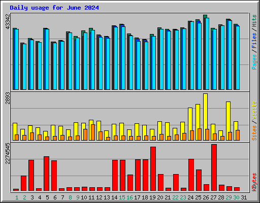 Daily usage for June 2024