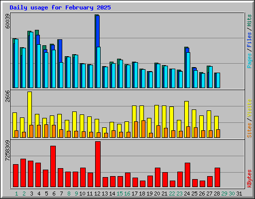 Daily usage for February 2025