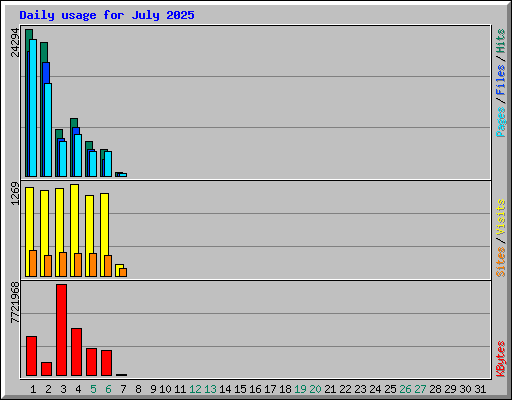 Daily usage for July 2025